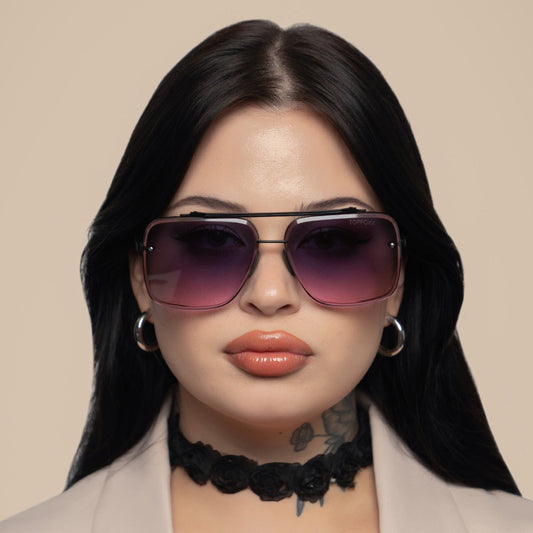 Bella Faded Purple And Pink Tangle Free Aviator Sunglasses