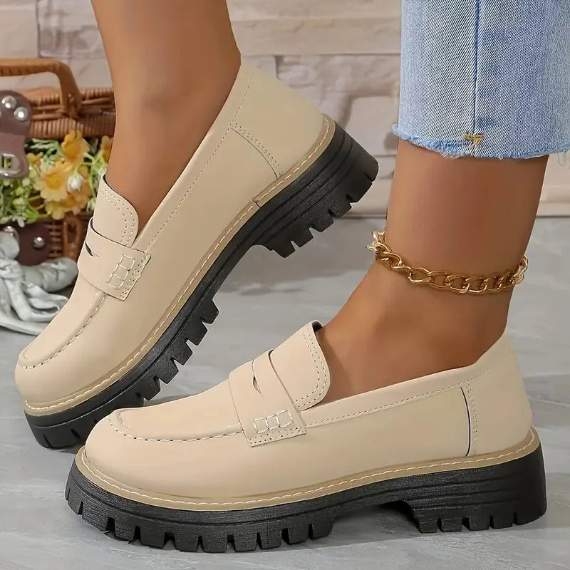 Casual Matte British Style Womens Shoes Comfortable
