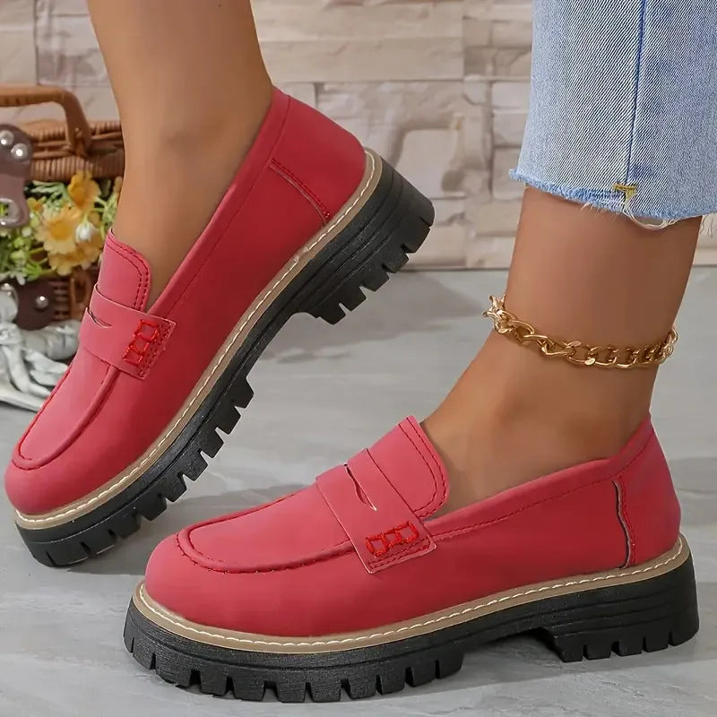 Casual Matte British Style Womens Shoes Comfortable