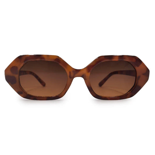 Came to Win Tortoise Geometric Unisex Sunglasses Bold Style