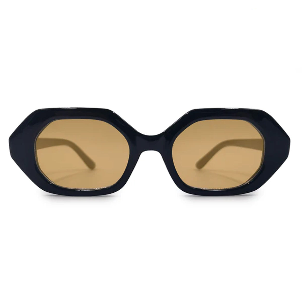 Topfoxx Came to Win Black Geometric Unisex Sunglasses