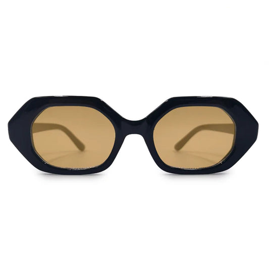 Topfoxx Came to Win Black Geometric Unisex Sunglasses