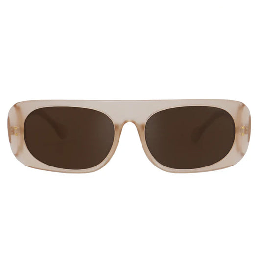 Claim It Clear Brown Sunglasses Sleek Rectangular Frame