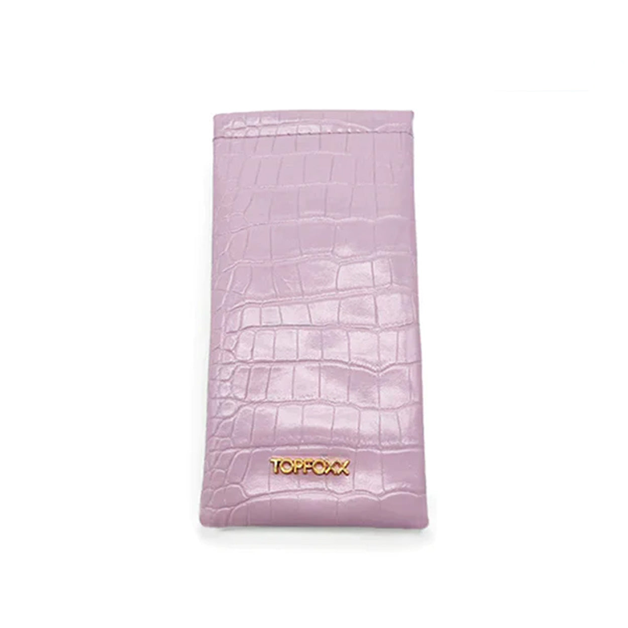 Lilac Faux Croco Soft Pouch Cosmetic Bag Organizer TopFoxx