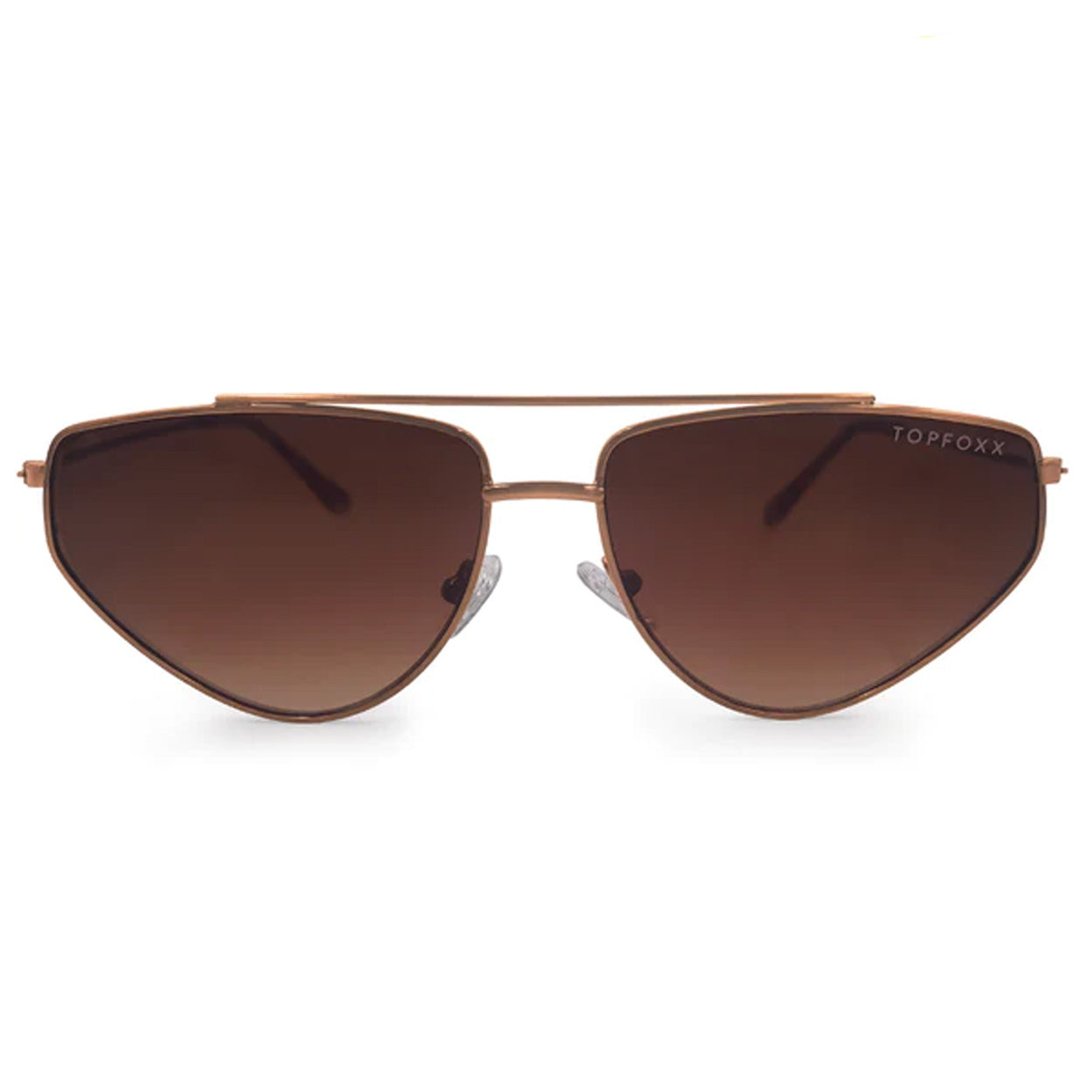 Hasta La Vista Brown Geometric Cat Eye Aviator Sunglasses