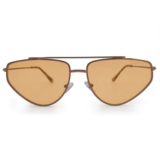 Hasta La Vista Yellow Geometric Cat Eye Aviator Sunglasses