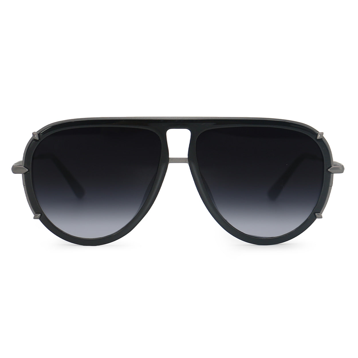 Ivy Luxe Black Tangle Free Round Aviator Sunglasses