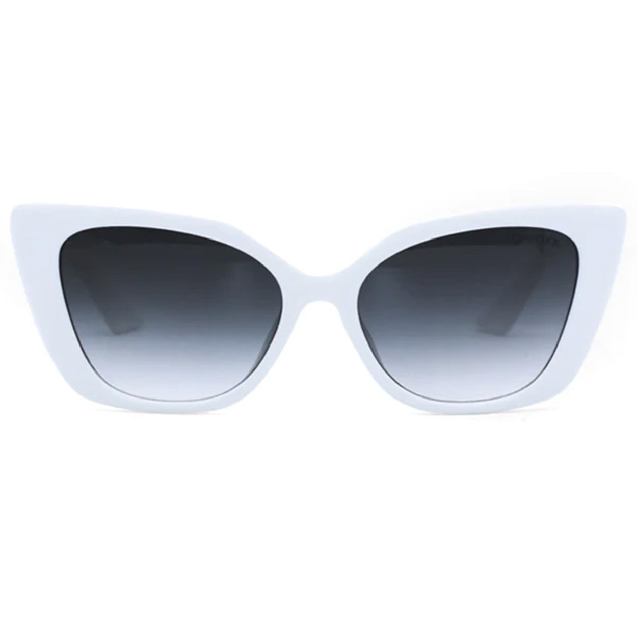 Sustainable Sophia White Cat Eye Sunglasses With Gradient