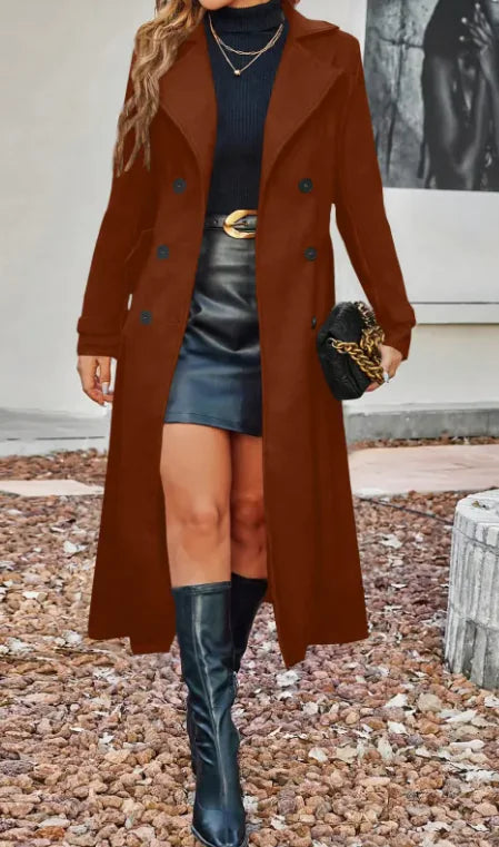 Double Breasted Coat For Women Street Hipster Style