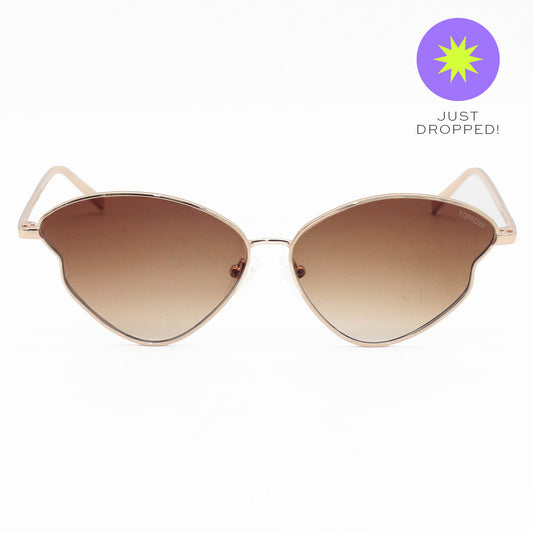Transformation Faded Brown Retro Metallic Sunglasses