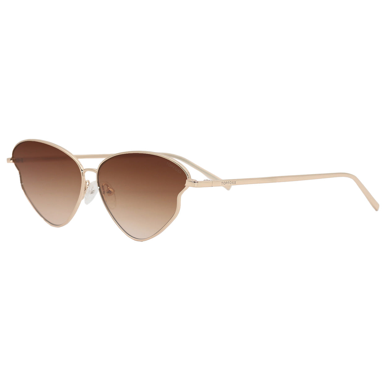 Transformation Faded Brown Retro Metallic Sunglasses