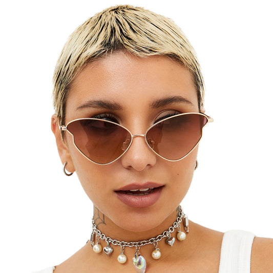 Transformation Faded Brown Retro Metallic Sunglasses