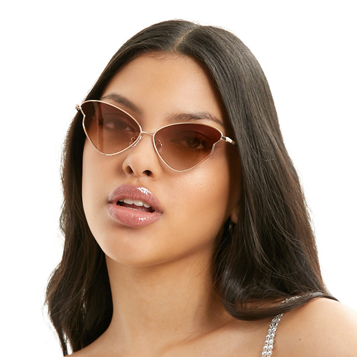 Transformation Faded Brown Retro Metallic Sunglasses
