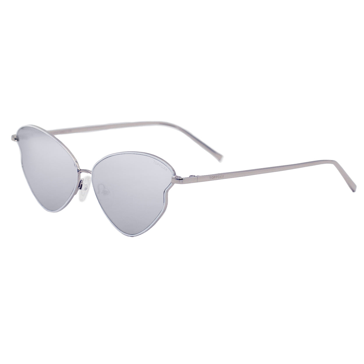 Transformation Silver Retro Sunglasses With Wavy Butterfly